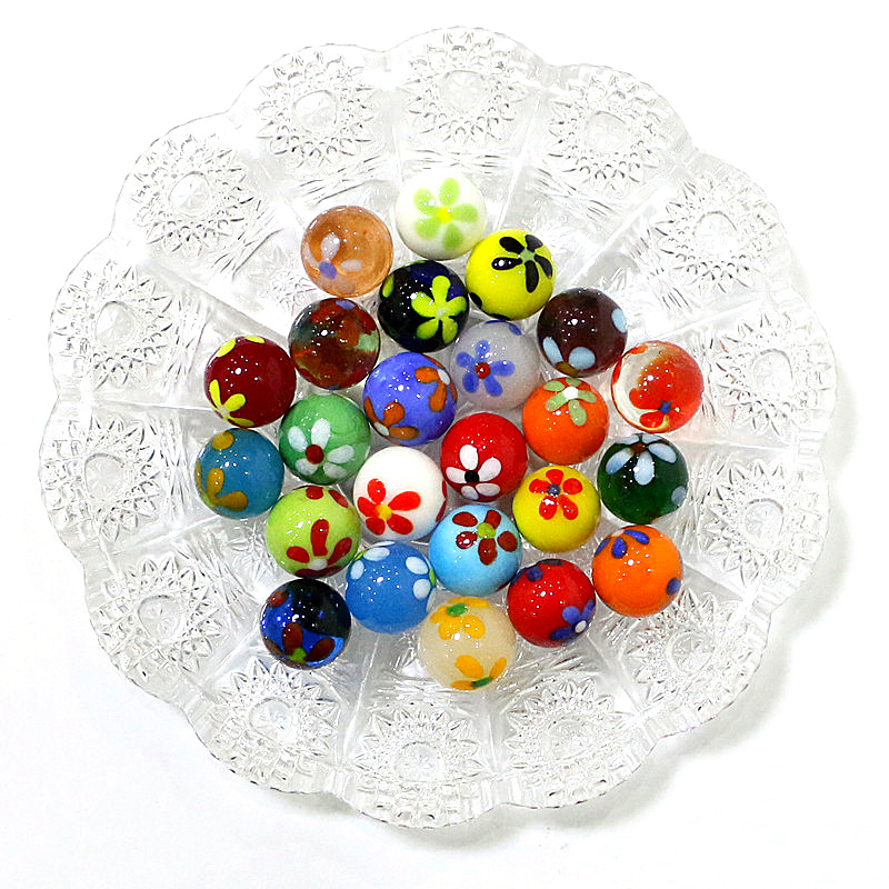 Bonsai Garden Chinese Garden - 6pcs 16mm Colorful Rare Glass Marbles