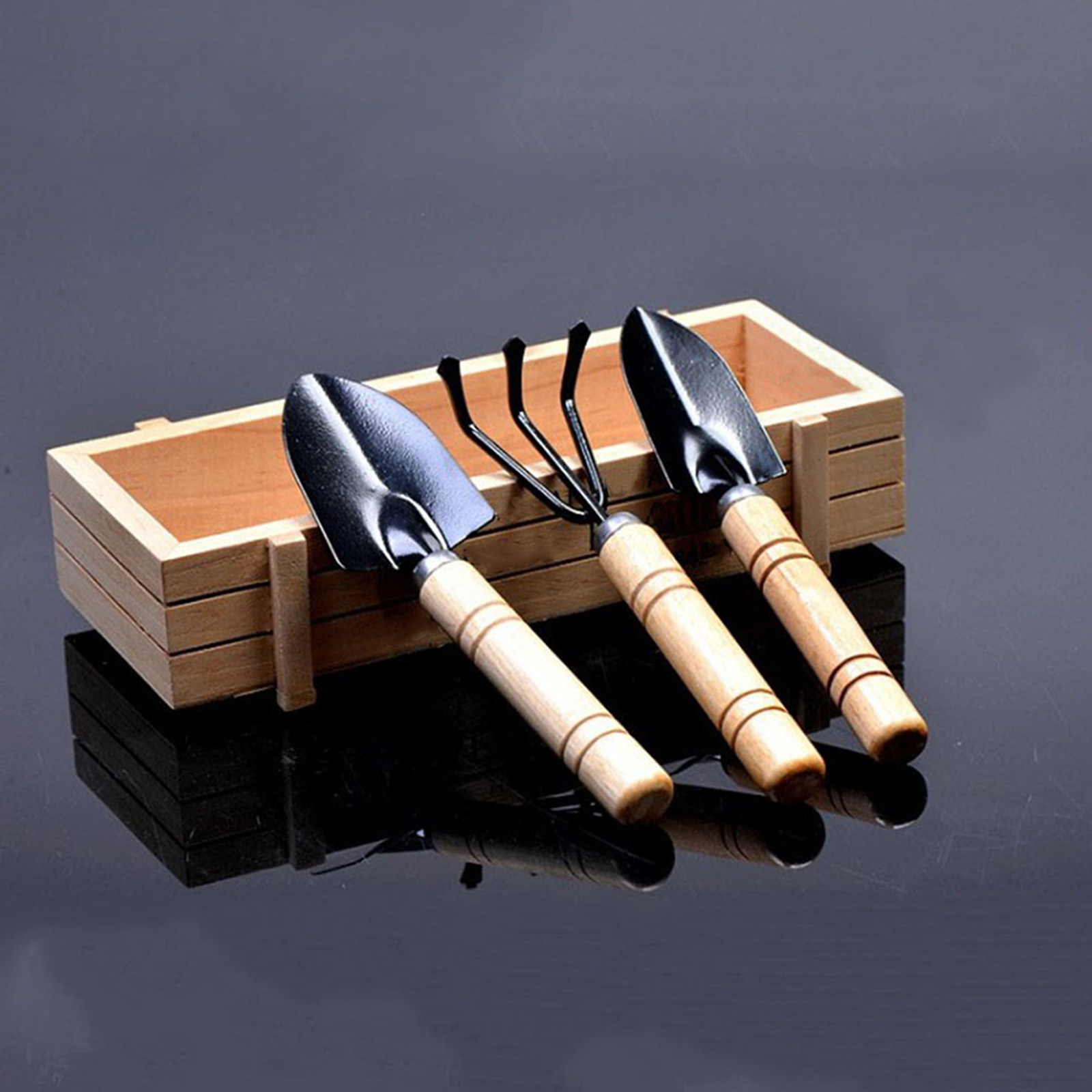 Bonsai Garden Rake - 2Pcs Garden Tools Kit Mini Wood