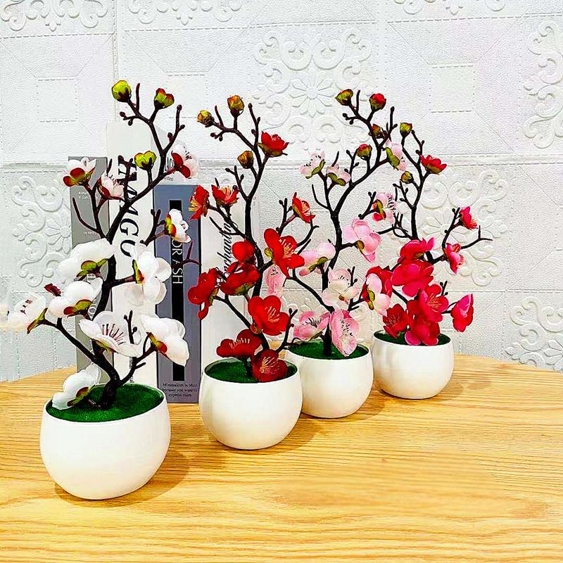Bonsai Garden Kit - Simulation Plum Flower Pot Plant Artificial