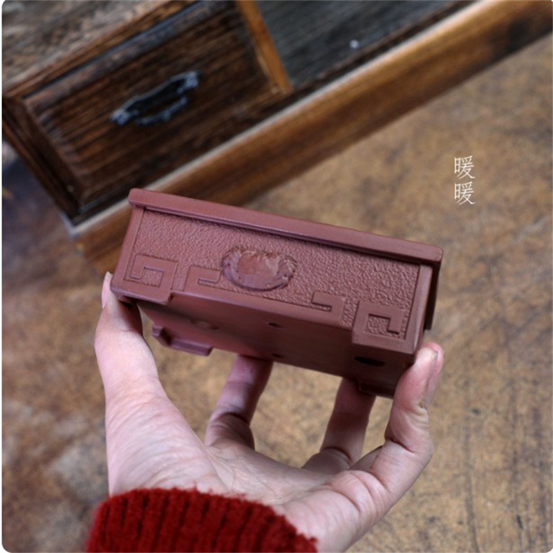 Bonsai Garden Chinese Garden - Ceramic Crab‌ Carved Rectangle Bonsai Pot,