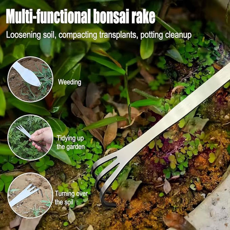 Stainless Steel Root Rake Hand - Bonsai Garden Rake 评论和价格