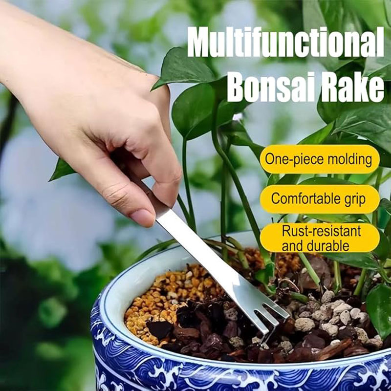 Stainless Steel Root Rake Hand - Bonsai Garden Rake 评论和价格