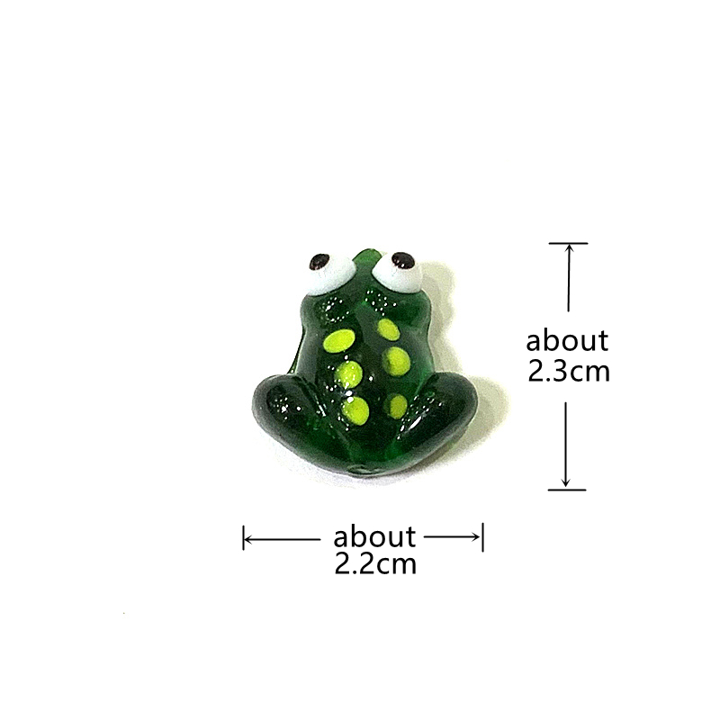 2pcs Mini Glass Frog Figurine  - Bonsai Garden Chinese Garden 评论和价格