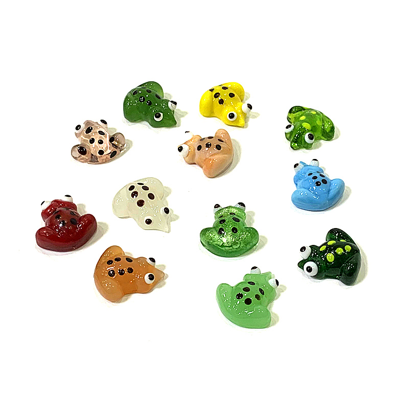 2pcs Mini Glass Frog Figurine  - Bonsai Garden Chinese Garden 评论和价格