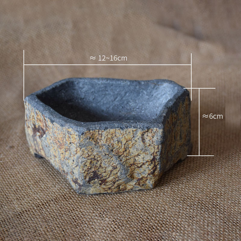Basalt Natural Stone Flower Po - Bonsai Garden Chinese Garden 评论和价格