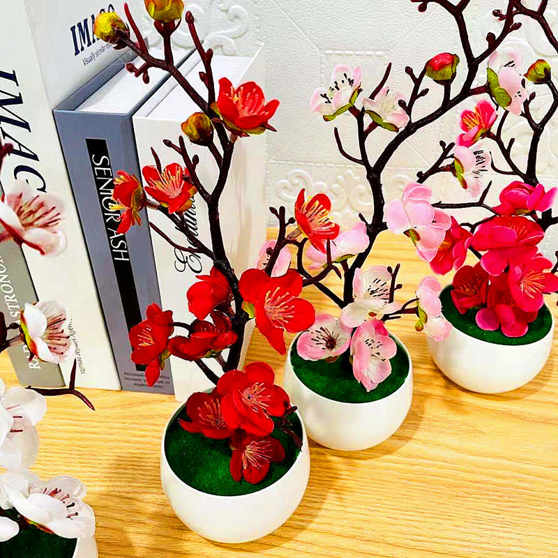 Simulation Plum Flower Pot Pla - Bonsai Garden Kit 评论和价格