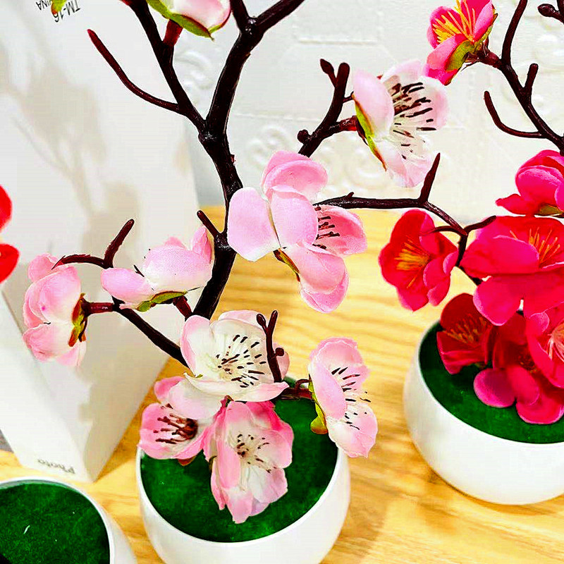 Simulation Plum Flower Pot Pla - Bonsai Garden Kit 评论和价格