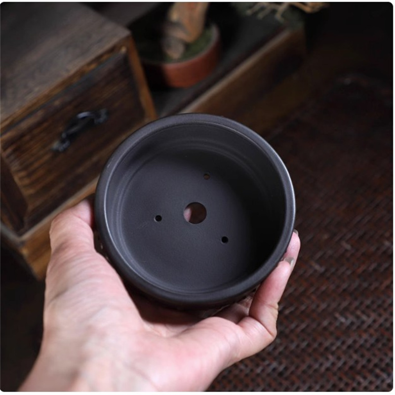 Ceramic Round Bonsai Pot, Drum - Bonsai Garden Chinese Garden 评论和价格