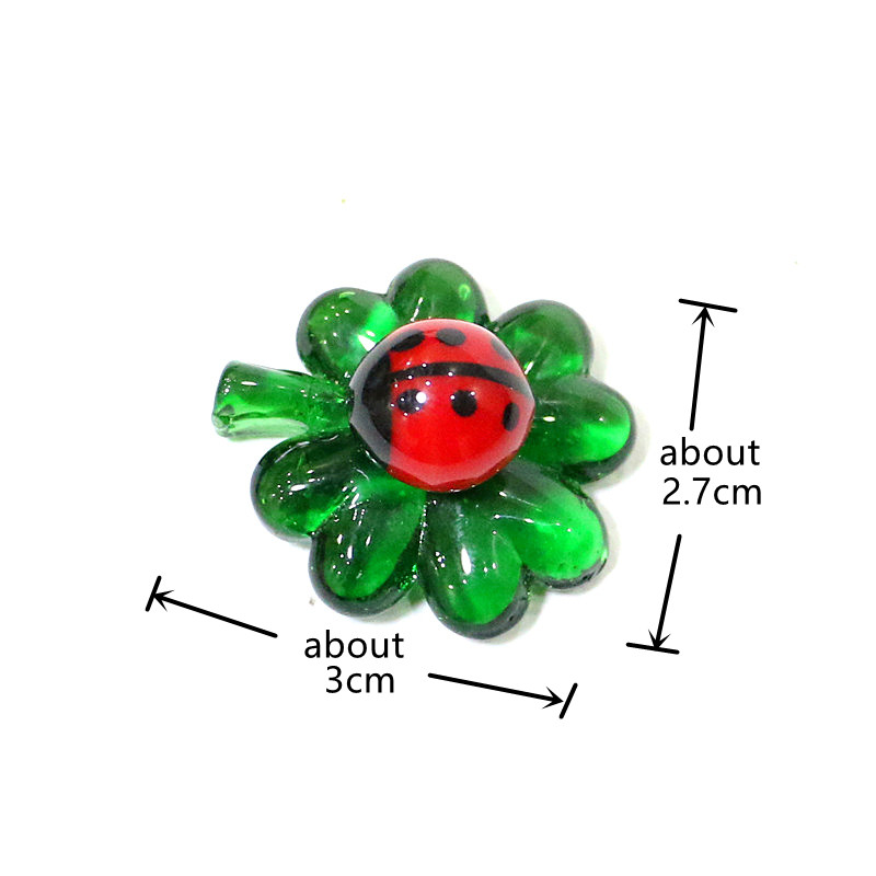 5pcs Green Mini Glass Four-Lea - Bonsai Garden Chinese Garden 评论和价格