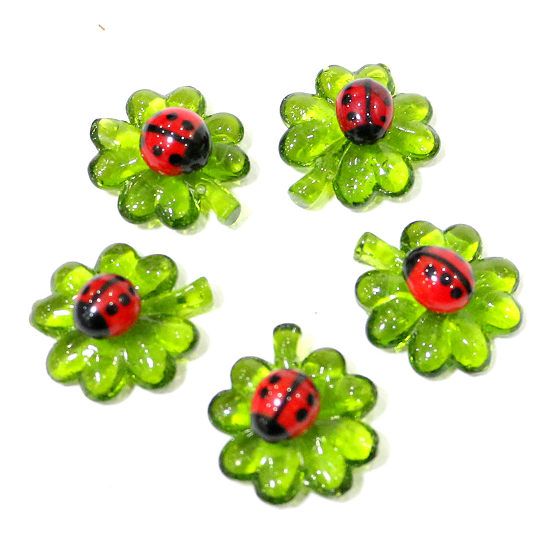5pcs Green Mini Glass Four-Lea - Bonsai Garden Chinese Garden 评论和价格