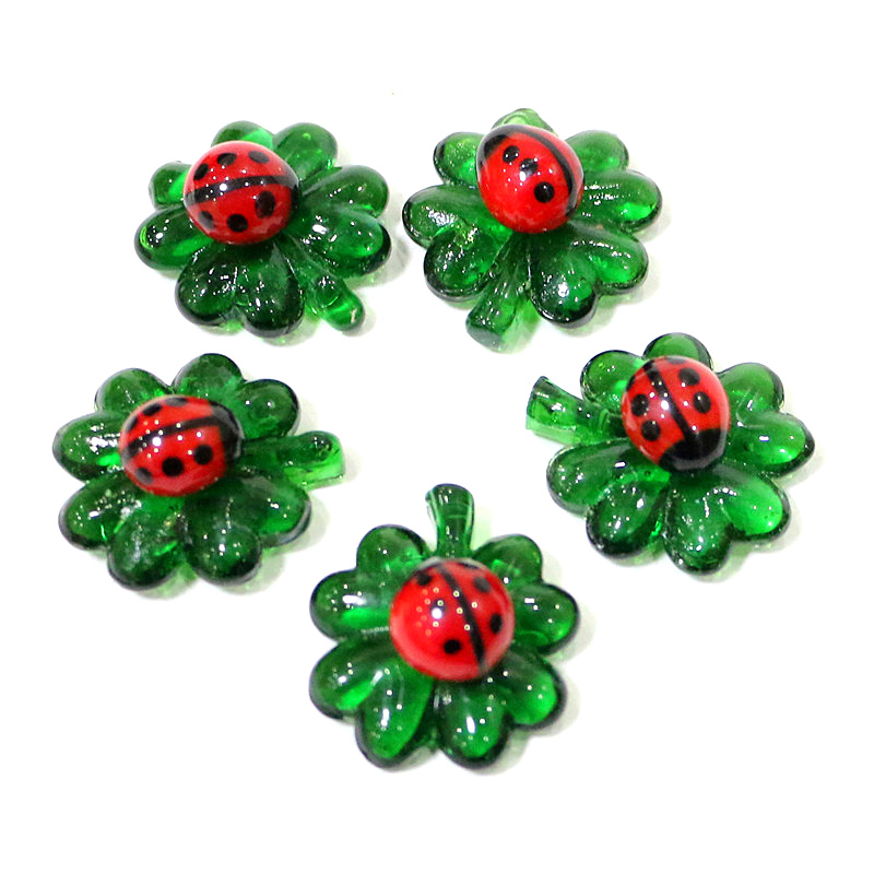 5pcs Green Mini Glass Four-Lea - Bonsai Garden Chinese Garden 评论和价格