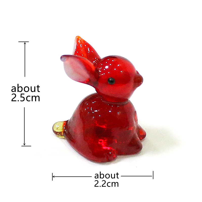2pcs Mini Glass Bunny Figurine - Bonsai Garden Chinese Garden 评论和价格