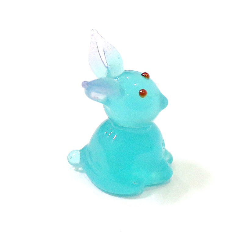 2pcs Mini Glass Bunny Figurine - Bonsai Garden Chinese Garden 评论和价格