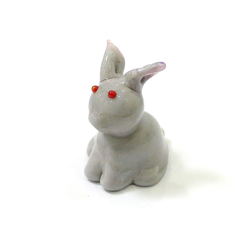 2pcs Mini Glass Bunny Figurine - Bonsai Garden Chinese Garden 评论和价格